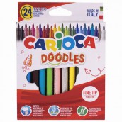 Фломастеры CARIOCA (Италия) "Doodles", 24 цвета, суперсмываемые, 42315