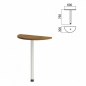 Стол приставной полукруг "Арго", 600х300х760 мм, орех/опора хром (КОМПЛЕКТ)