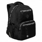 Рюкзак GRIZZLY школьный, анатомическая спинка, 2 отделения, для мальчиков, "STYLE", чёрный, 39х28х20 см, RB-454-1/1