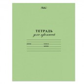 Тетрадь ЗЕЛЁНАЯ обложка 12 л., частая косая линия с полями, офсет, "HATBER", 028439, 12Т5B5_05112