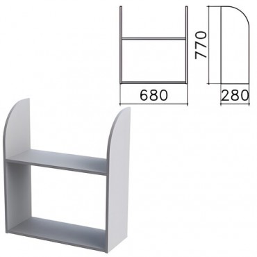 Полка навесная настенная "Монолит", 680х280х770 мм, цвет серый, ПМ40.11
